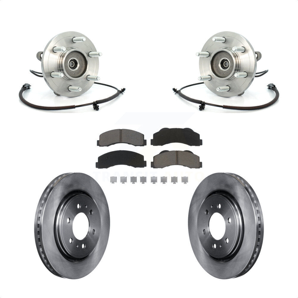Front Hub Bearing Disc Brake Rotor & Pads Kit For Ford F-150 Expedition Lincoln Navigator KBB-122478