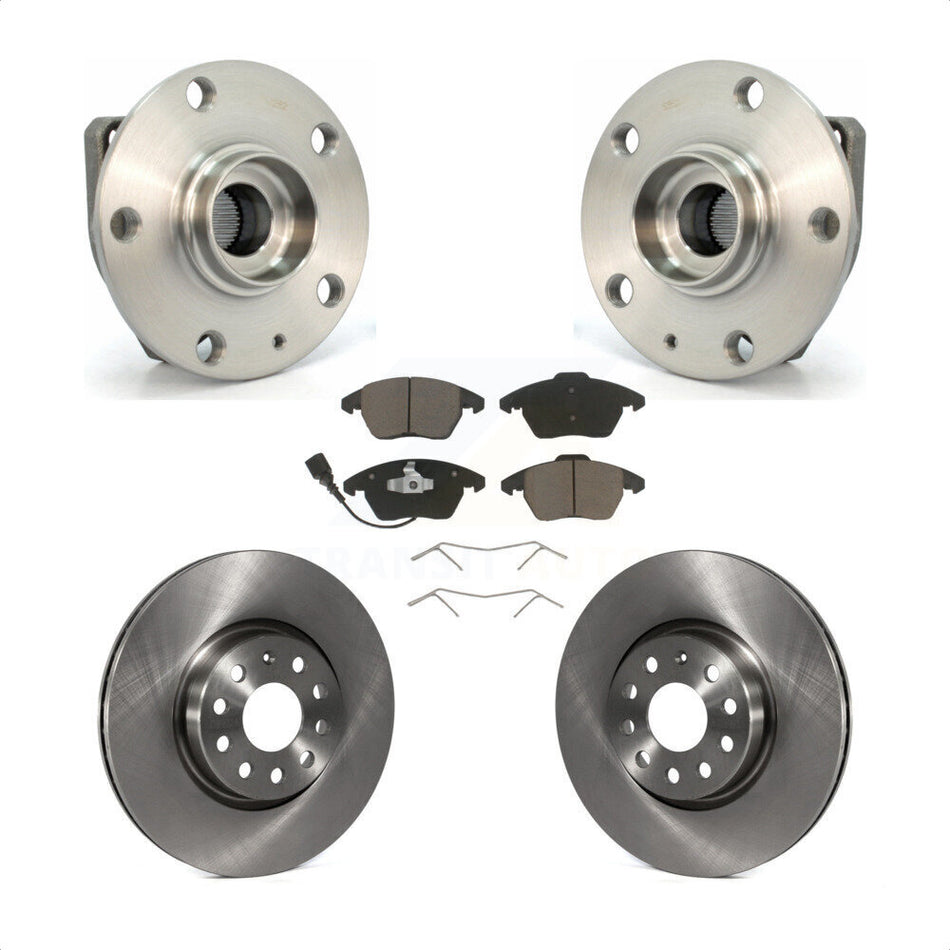Front Hub Bearing Assembly With Disc Brake Rotors And Ceramic Pads Kit For Volkswagen GTI Eos Audi A3 KBB-122492