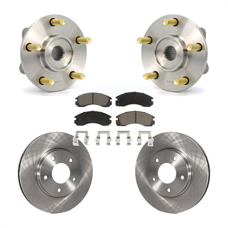 Front Hub Bearing Assembly With Disc Brake Rotors And Ceramic Pads Kit For 2000 Mitsubishi Eclipse 3.0L KBB-122496