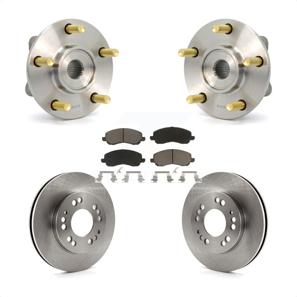 Front Hub Bearing Assembly With Disc Brake Rotors And Ceramic Pads Kit For 2001-2001 Mitsubishi Eclipse Galant From 06/01 2.4L KBB-122497