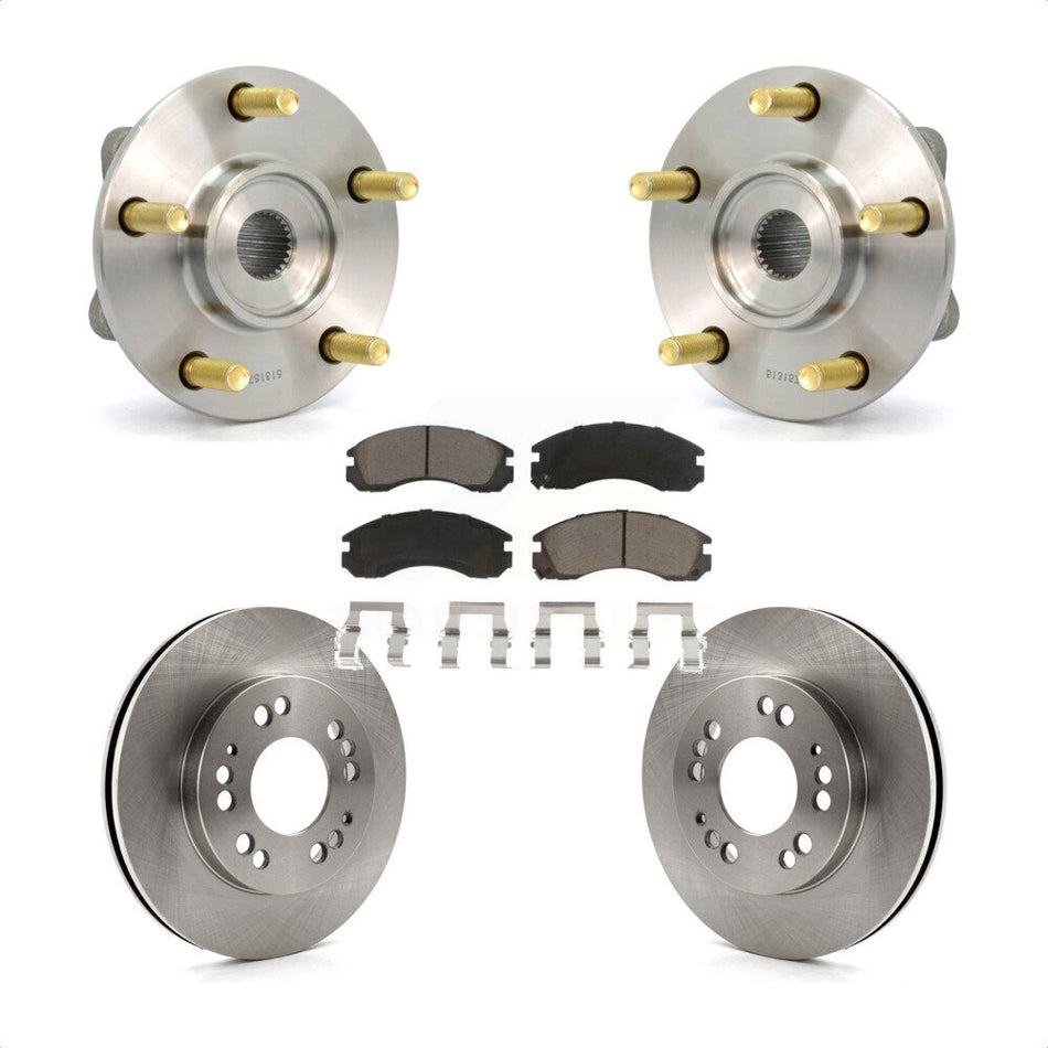 Front Hub Bearing Assembly Disc Brake Rotor And Ceramic Pads Kit For 1998 Eagle Talon AWD KBB-122498