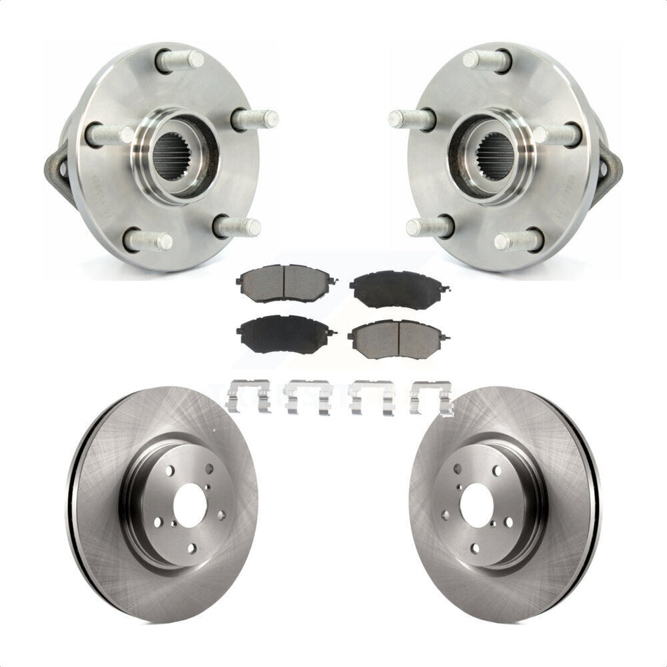 Front Hub Bearing Assembly With Disc Brake Rotors And Ceramic Pads Kit For 2008-2014 Subaru Tribeca KBB-122499