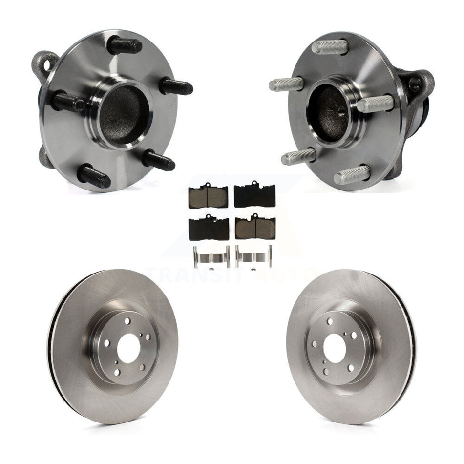 Front Hub Bearing Assembly With Disc Brake Rotors And Ceramic Pads Kit (5Pc) For Lexus IS350 GS350 GS450h GS460 KBB-122504