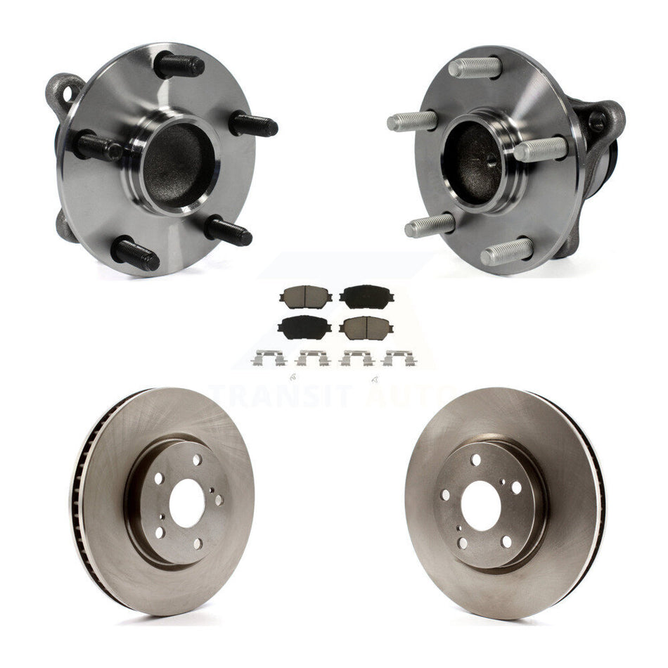 Front Hub Bearing Assembly With Disc Brake Rotors And Ceramic Pads Kit (5Pc) For Lexus IS250 GS300 KBB-122510