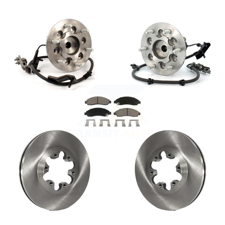 Front Hub Bearing Assembly With Disc Brake Rotors And Ceramic Pads Kit For Chevrolet Colorado GMC Canyon Isuzu i-290 i-280 i-370 KBB-122515