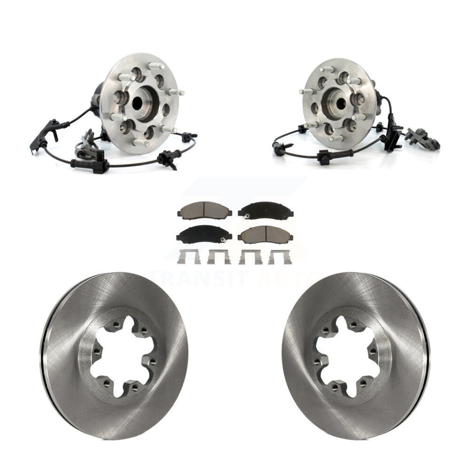 Front Hub Bearing Assembly With Disc Brake Rotors And Ceramic Pads Kit For Chevrolet Colorado GMC Canyon KBB-122516