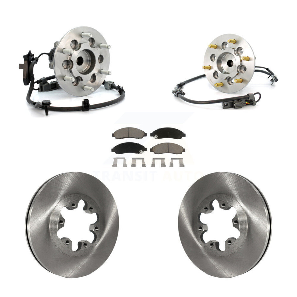 Front Hub Bearing Assembly With Disc Brake Rotors And Ceramic Pads Kit For Chevrolet Colorado GMC Canyon Isuzu i-290 i-280 Sport Chassis Package (ZQ8) KBB-122517
