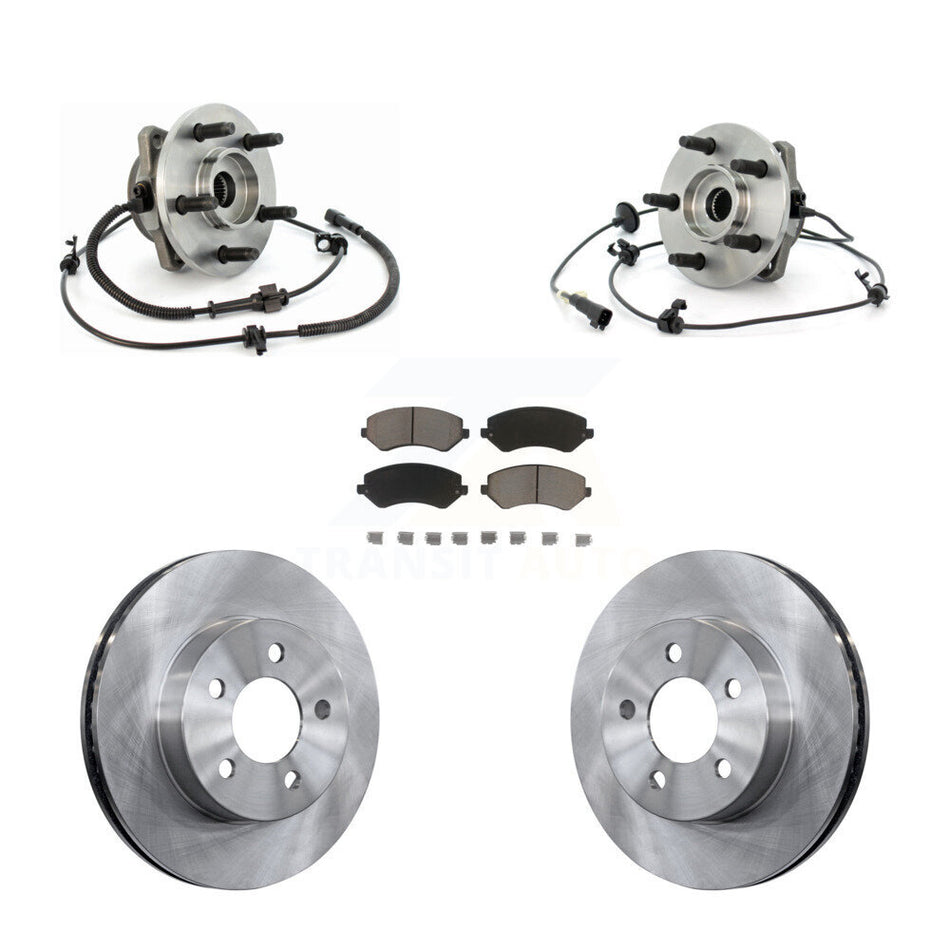 Front Hub Bearing Assembly With Disc Brake Rotors And Ceramic Pads Kit For Jeep Liberty KBB-122523