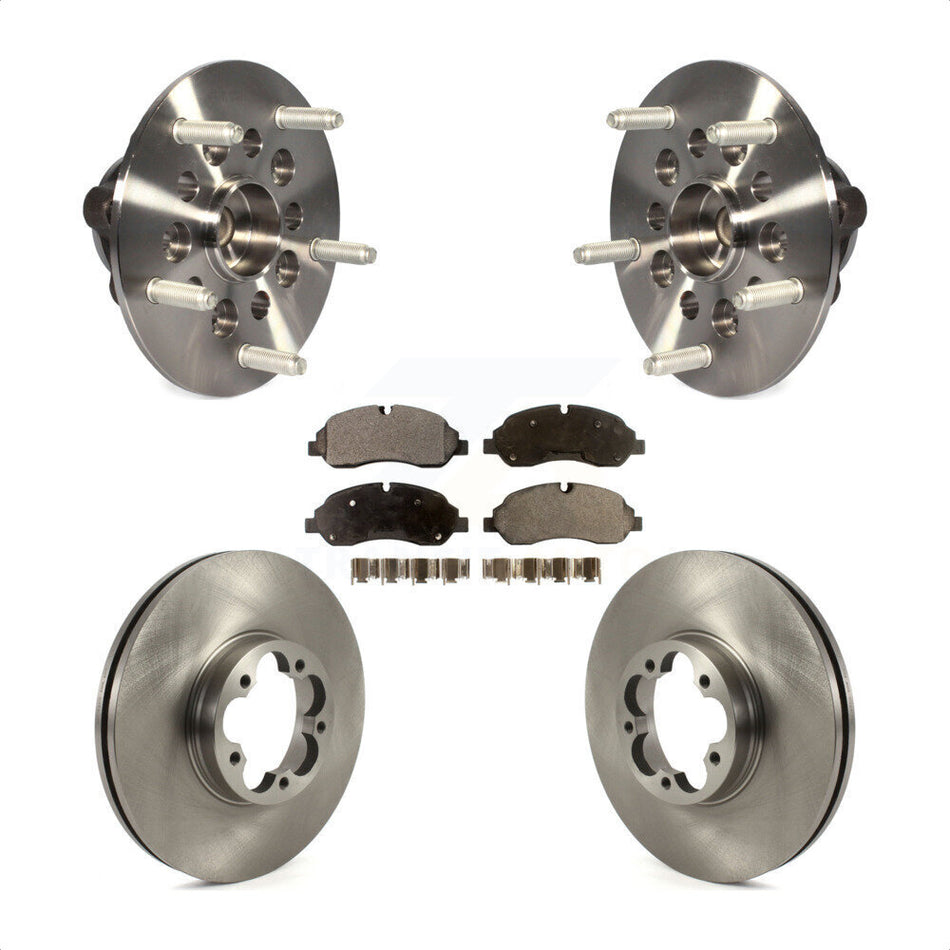 Front Hub Bearing Assembly With Disc Brake Rotors And Semi-Metallic Pads Kit For 2015-2019 Ford Transit-350 HD Single Rear Wheels KBB-122532