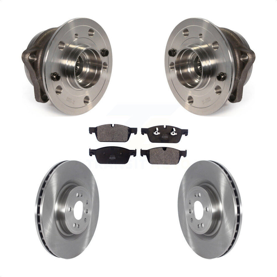 Front Hub Bearing Assembly With Disc Brake Rotors And Semi-Metallic Pads Kit For 2017 Mercedes-Benz GLS350d KBB-122539
