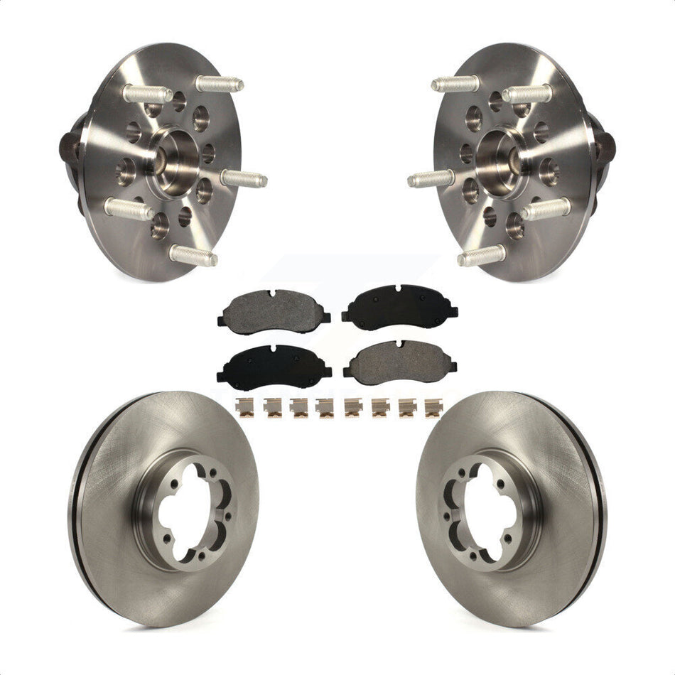 Front Hub Bearing Assembly With Disc Brake Rotors And Semi-Metallic Pads Kit For 2015-2019 Ford Transit-350 HD Single Rear Wheels KBB-122550