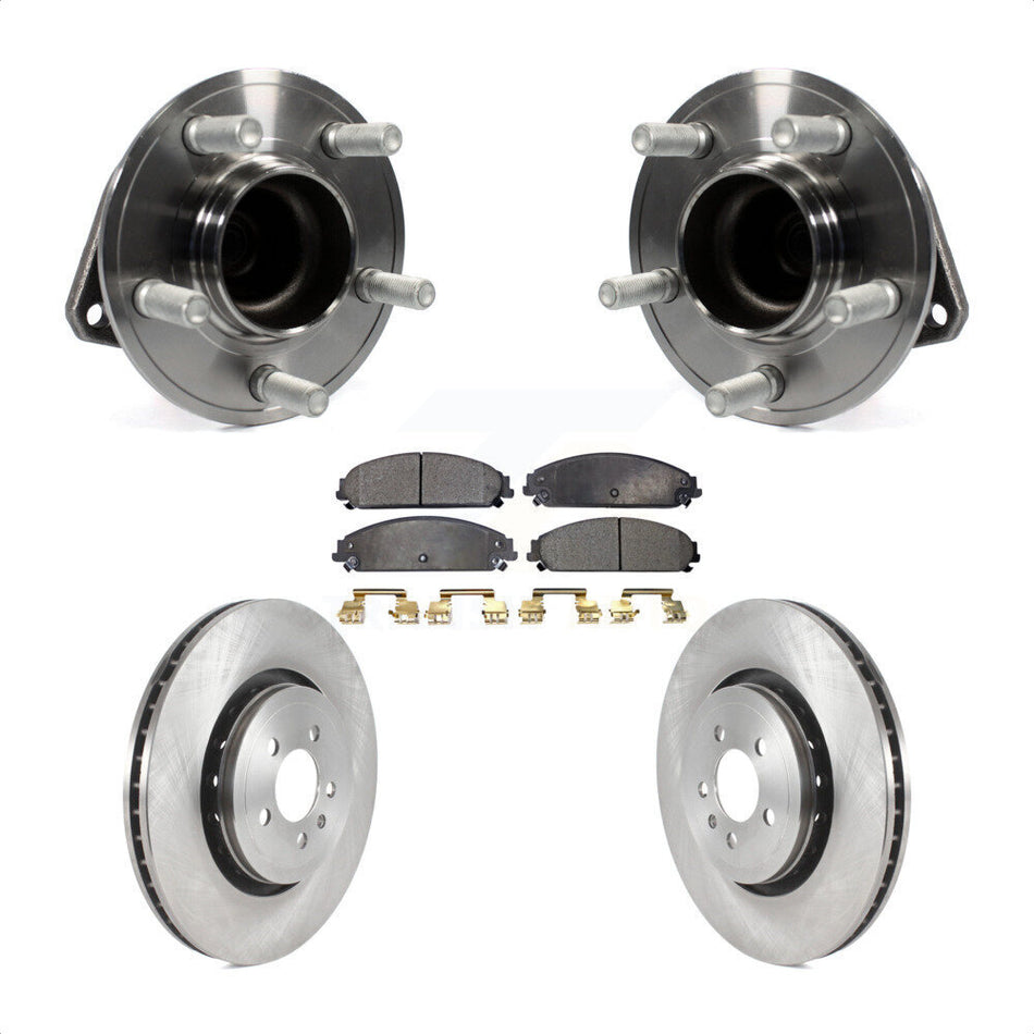 Front Hub Bearing Assembly With Disc Brake Rotors And Ceramic Pads Kit For Dodge Charger 355mm Diameter Rotor KBB-122560