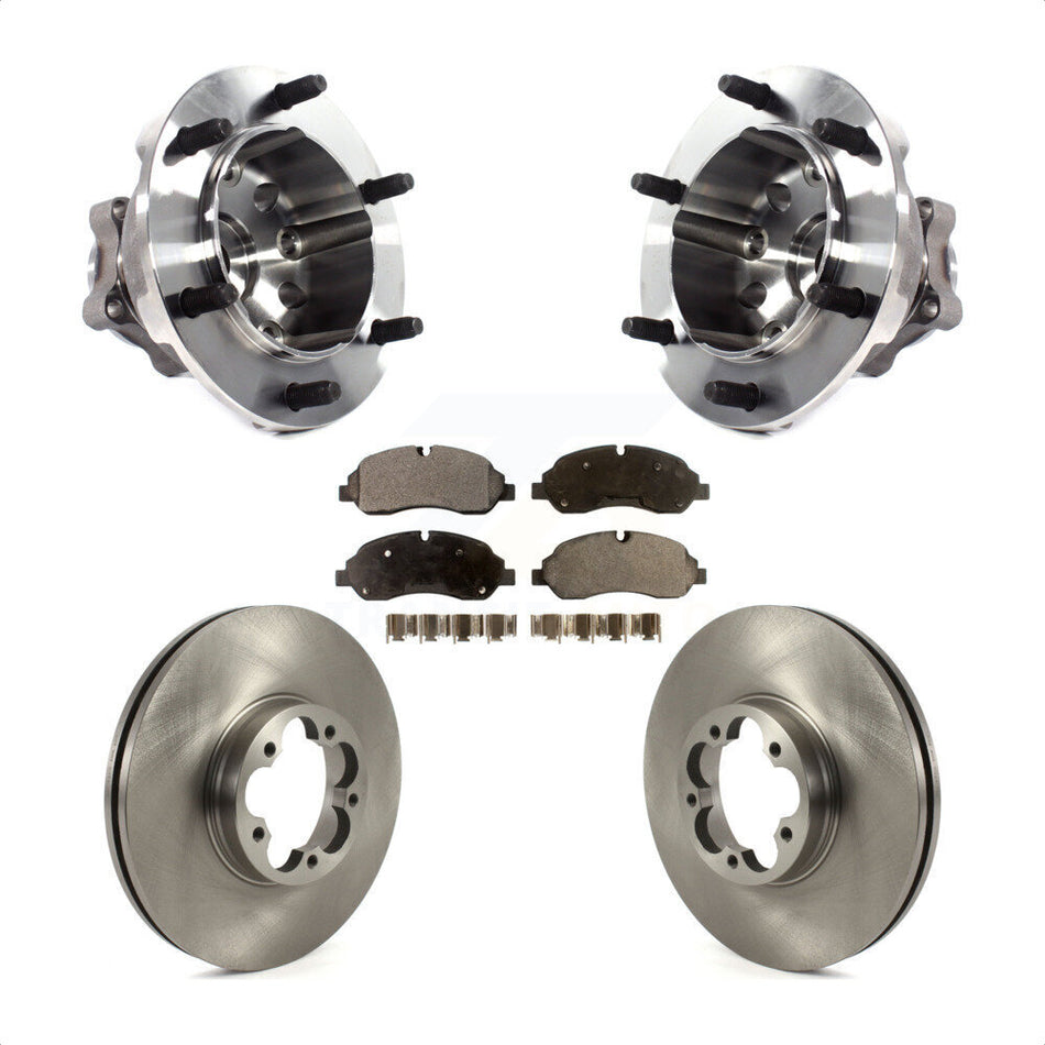 Front Hub Bearing Assembly With Disc Brake Rotors And Ceramic Pads Kit For 2015-2018 Ford Transit-350 HD Dual Rear Wheels KBB-122561