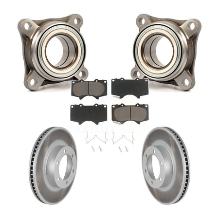 Front Wheel Bearing Coated Disc Brake Rotors And Pads Kit For Toyota 4Runner Lexus GX470 KBB-122571