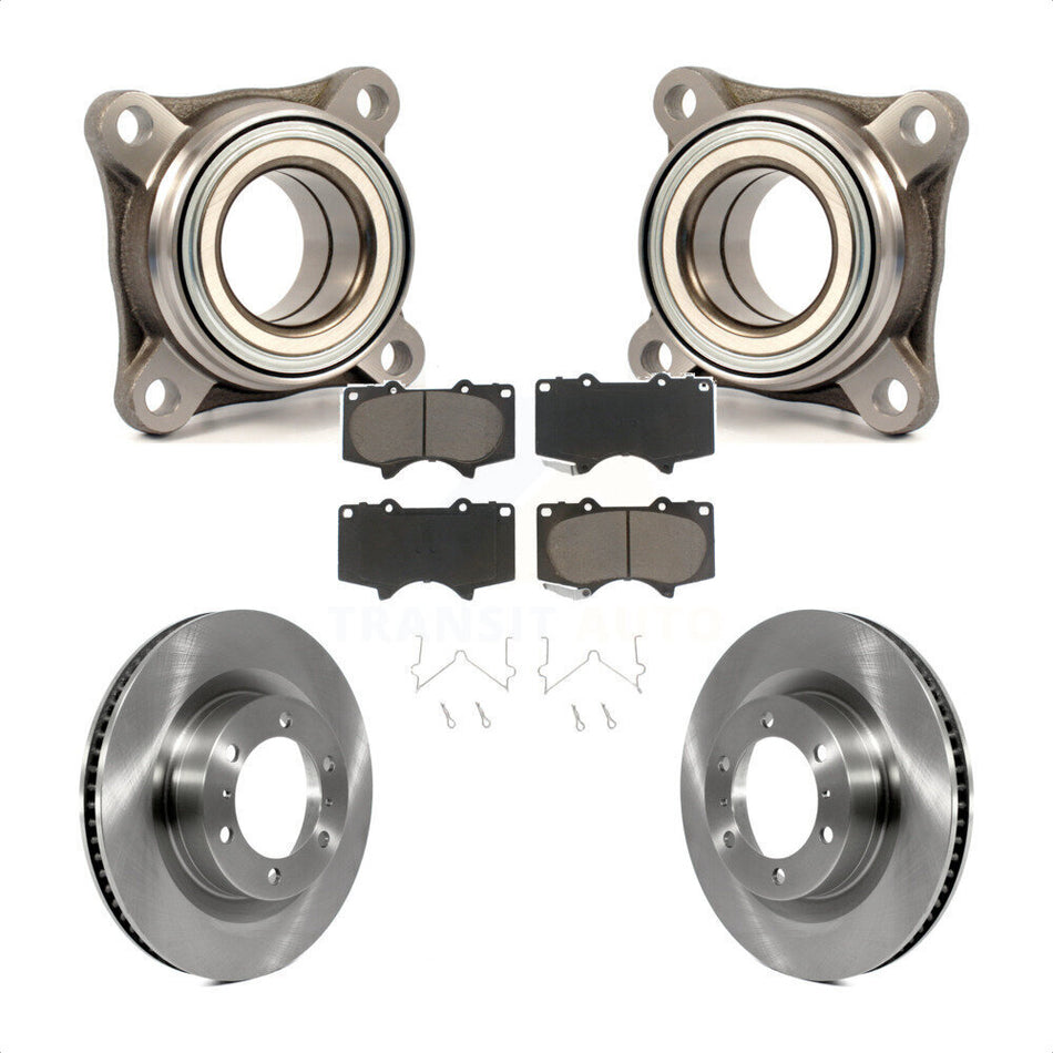 Front Wheel Bearing Assembly With Disc Brake Rotors And Ceramic Pads Kit For 2010-2022 Toyota 4Runner RWD Module KBB-122585
