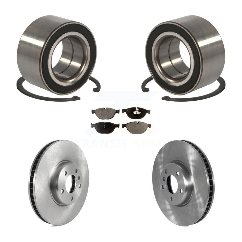 Front Wheel Bearing With Disc Brake Rotors And Semi-Metallic Pads Kit For BMW 550i xDrive 650i KBB-122638