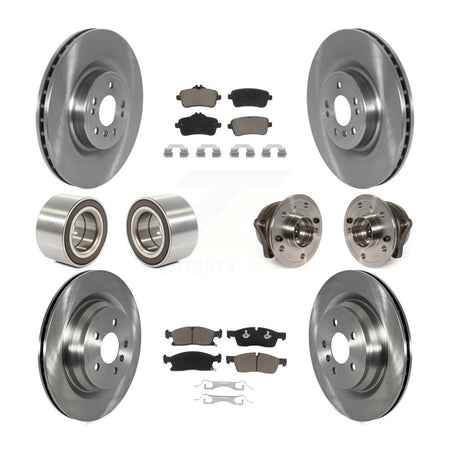 Front Rear Hub Bearing Disc Brake Rotor And Pads Shoe Kit (10Pc) For Mercedes-Benz GLE400 KBB-122655