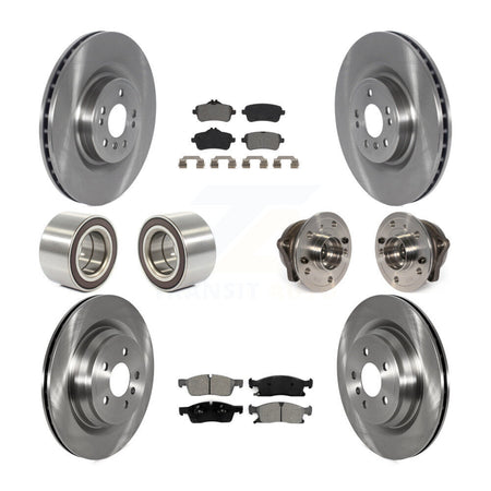 Front Rear Hub Bearing Disc Brake Rotor And Pads Shoe Kit (10Pc) For Mercedes-Benz GLE400 KBB-122682