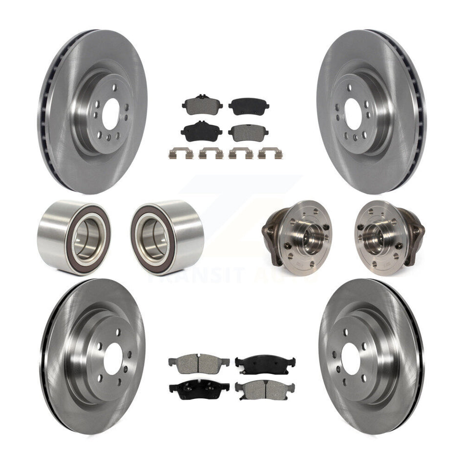 Front Rear Hub Bearing Disc Brake Rotor And Pads Shoe Kit (10Pc) For Mercedes-Benz GLE400 KBB-122682