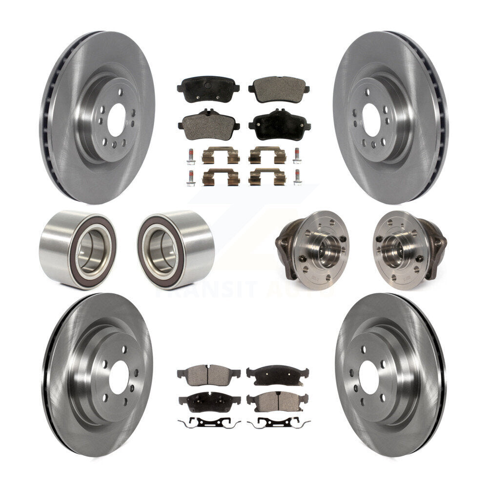 Front Rear Hub Bearing Disc Brake Rotor And Pads Shoe Kit (10Pc) For Mercedes-Benz GLE400 KBB-122700