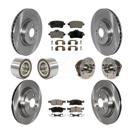 Front Rear Hub Bearing Disc Brake Rotor And Pads Shoe Kit (10Pc) For Mercedes-Benz GLE400 KBB-122700