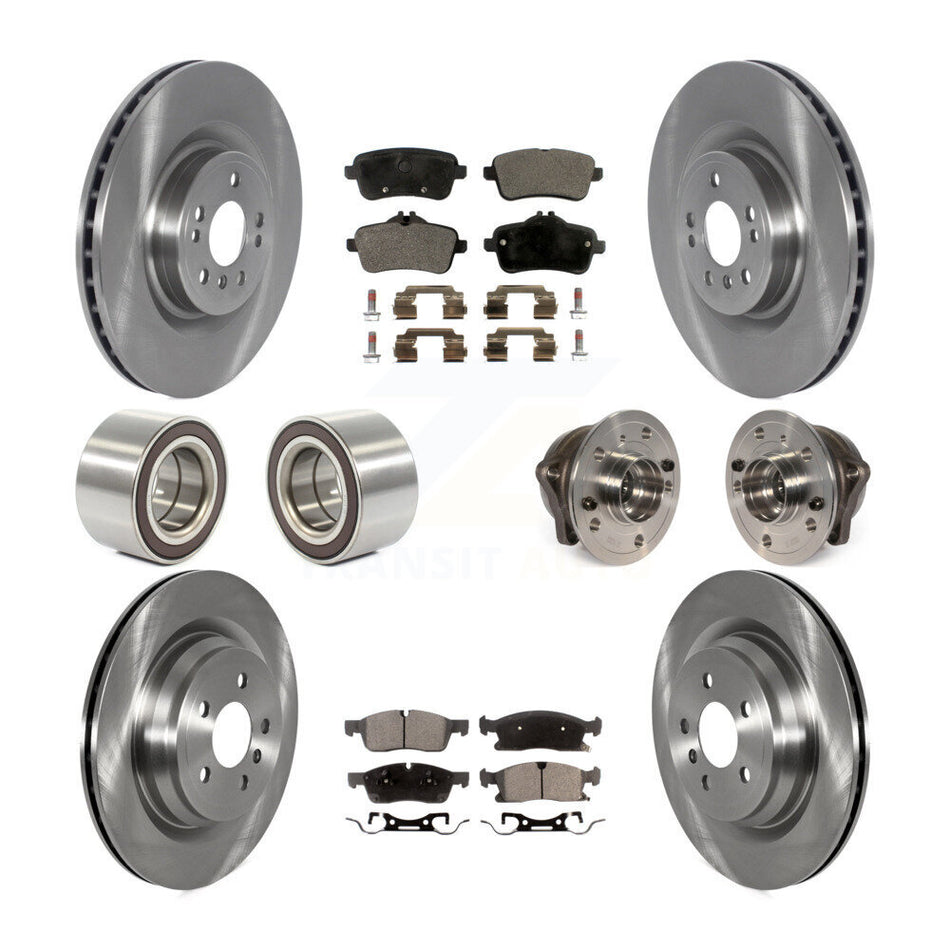 Front Rear Hub Bearing Disc Brake Rotor And Pads Shoe Kit (10Pc) For Mercedes-Benz GLE400 KBB-122700