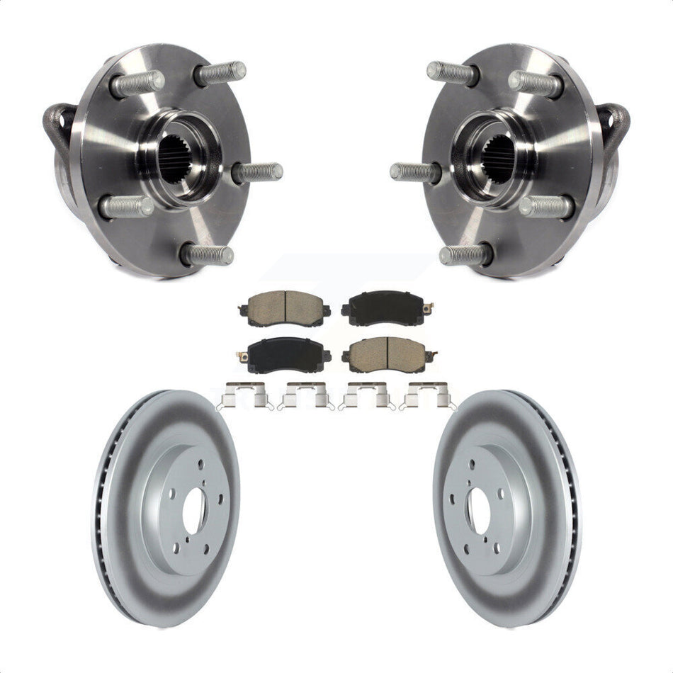 Front Hub Bearing Assembly With Coated Disc Brake Rotors And Ceramic Pads Kit For Subaru Forester KBB-122713