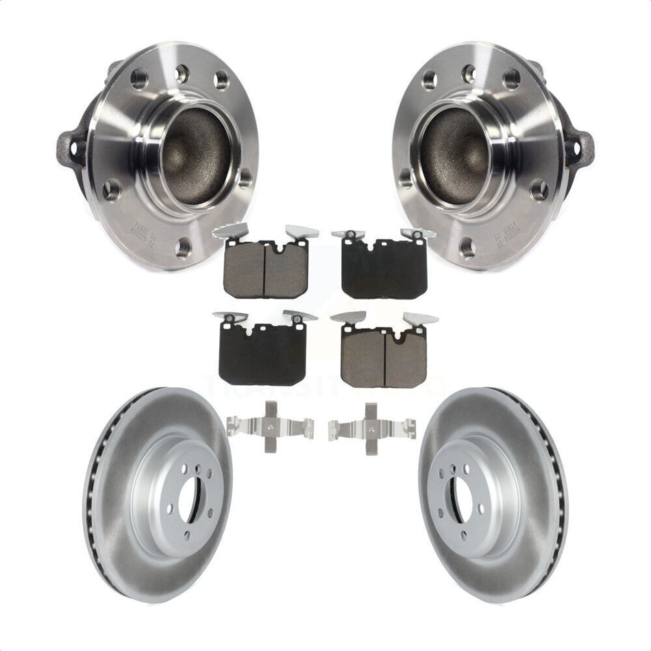 Front Hub Bearing Assembly With Coated Disc Brake Rotors And Ceramic Pads Kit For BMW 435i 335i Gran Coupe 340i ActiveHybrid 3 KBB-122717