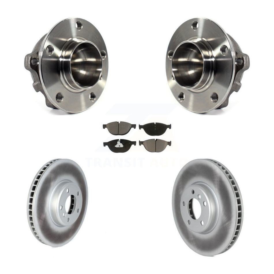 Front Hub Bearing Assembly With Coated Disc Brake Rotors And Ceramic Pads Kit For BMW 550i 650i 740Li 740i 535i GT Gran Coupe ActiveHybrid 7 KBB-122728