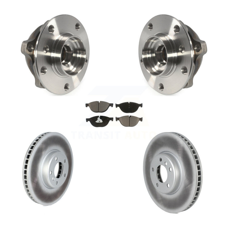 Front Hub Bearing Assembly With Coated Disc Brake Rotors And Ceramic Pads Kit For BMW 650i xDrive 550i Gran Coupe 535i GT 740Li 740Ld KBB-122729