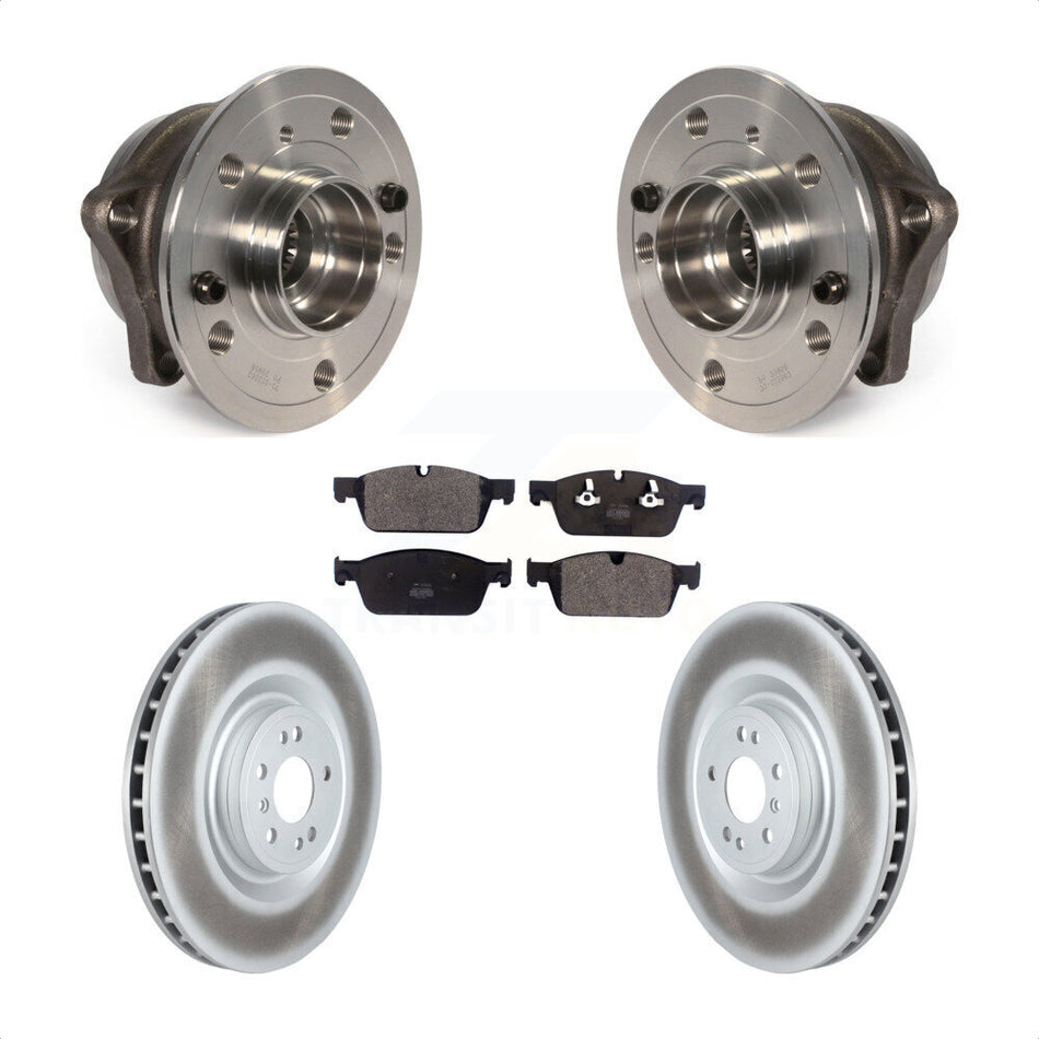 Front Hub Bearing Assembly With Coated Disc Brake Rotors And Semi-Metallic Pads Kit For Mercedes-Benz ML550 GLE550e KBB-122757