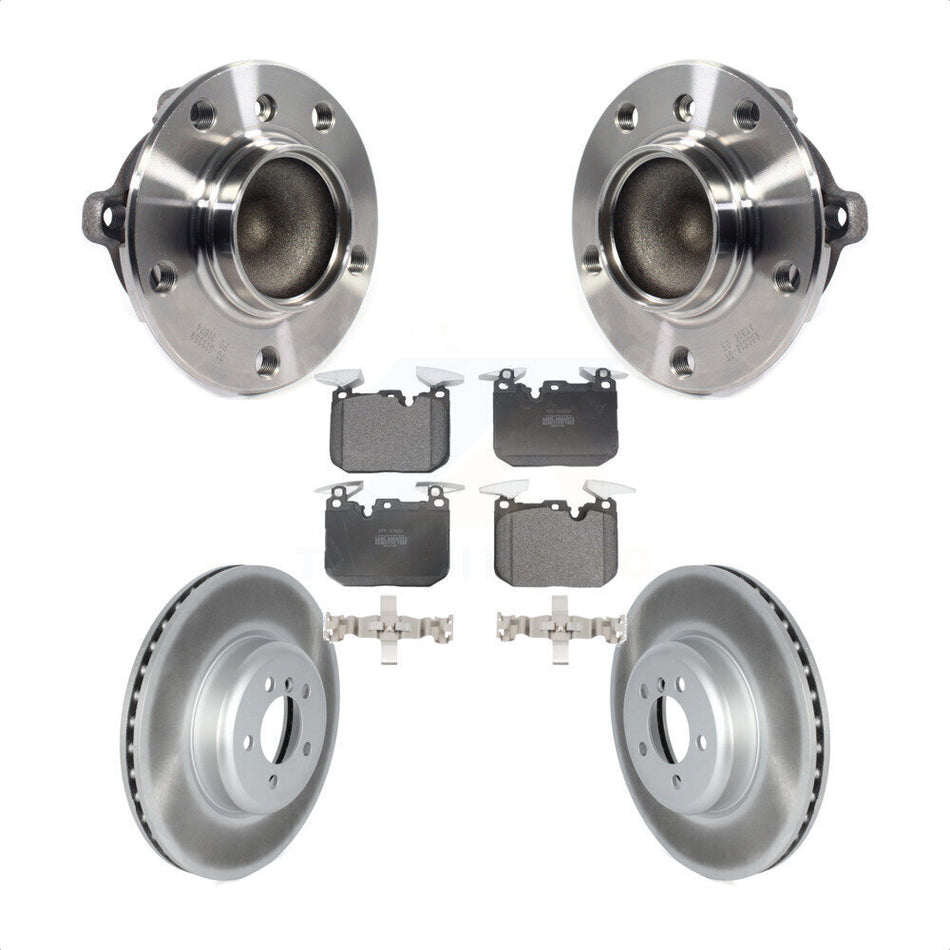Front Hub Bearing Assembly With Coated Disc Brake Rotors And Semi-Metallic Pads Kit For BMW 435i 335i Gran Coupe 340i ActiveHybrid 3 KBB-122766