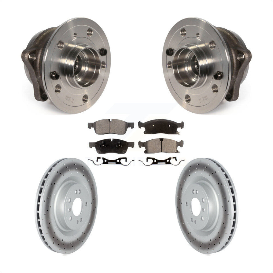 Front Hub Bearing Assembly With Coated Disc Brake Rotors And Ceramic Pads Kit For Mercedes-Benz ML350 GLE350 ML400 GLE400 ML250 GLE300d KBB-122824