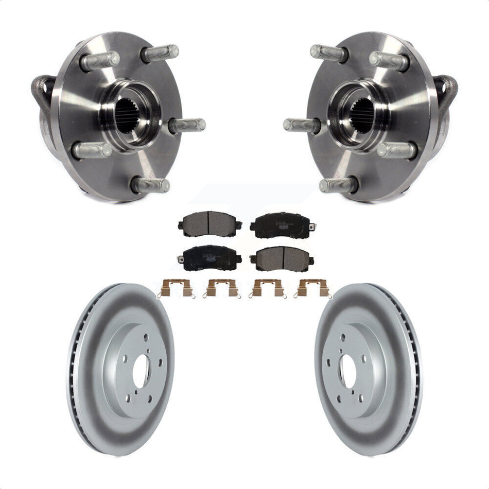 Front Hub Bearing Assembly With Coated Disc Brake Rotors And Ceramic Pads Kit For Subaru Forester KBB-122836