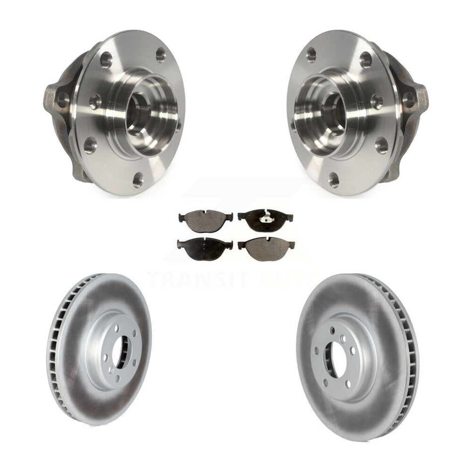 Front Hub Bearing Assembly With Coated Disc Brake Rotors And Ceramic Pads Kit For BMW 650i xDrive 550i Gran Coupe 535i GT 740Li 740Ld KBB-122839