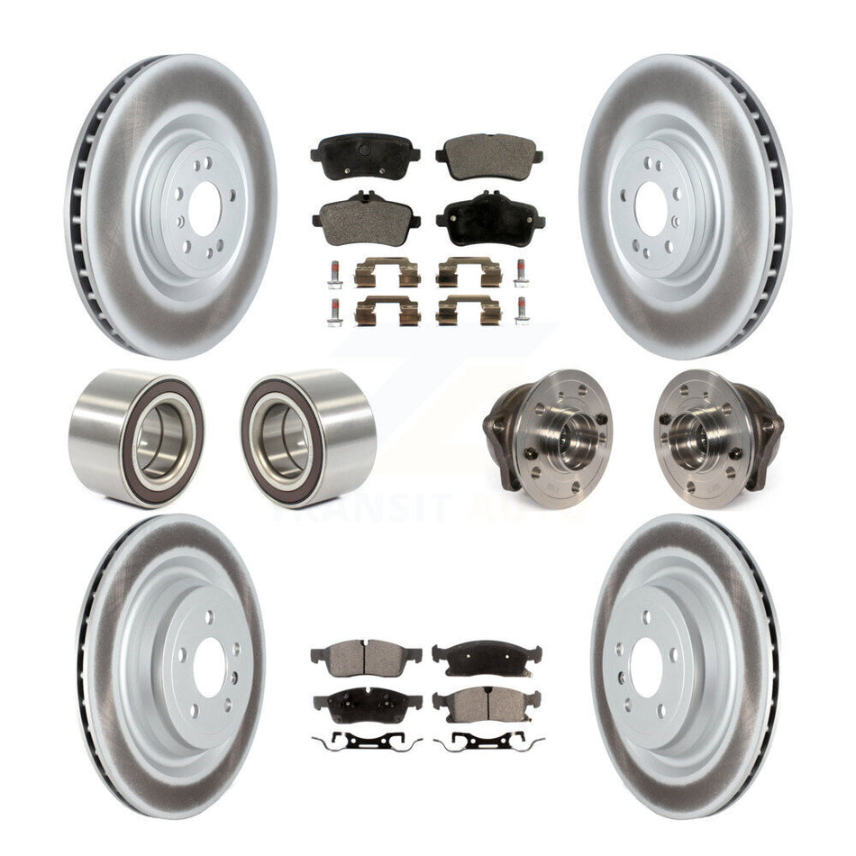 Front Rear Wheel Hub Bearings Assembly Coated Disc Brake Rotors And Ceramic Pads Shoes Kit (10Pc) For Mercedes-Benz GL450 GL350 ML250 KBB-122851