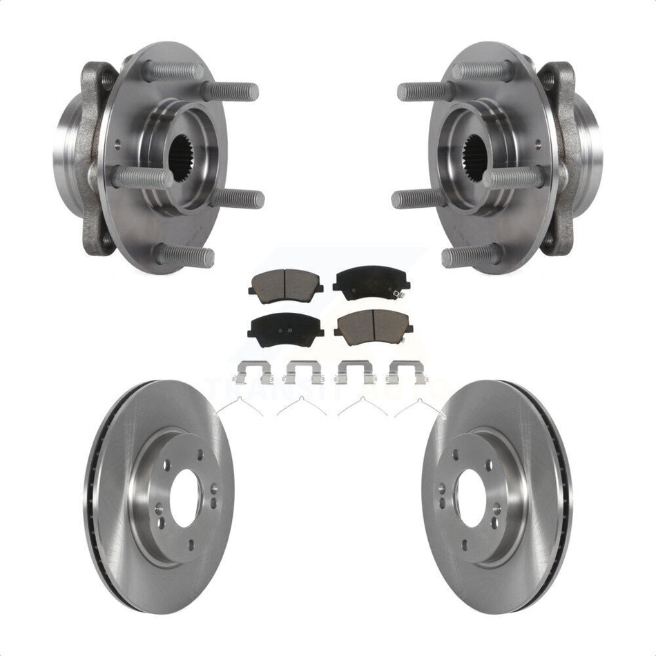 Front Hub Bearing Assembly With Disc Brake Rotors And Ceramic Pads Kit For Kia Niro Hyundai Ioniq KBB-122860