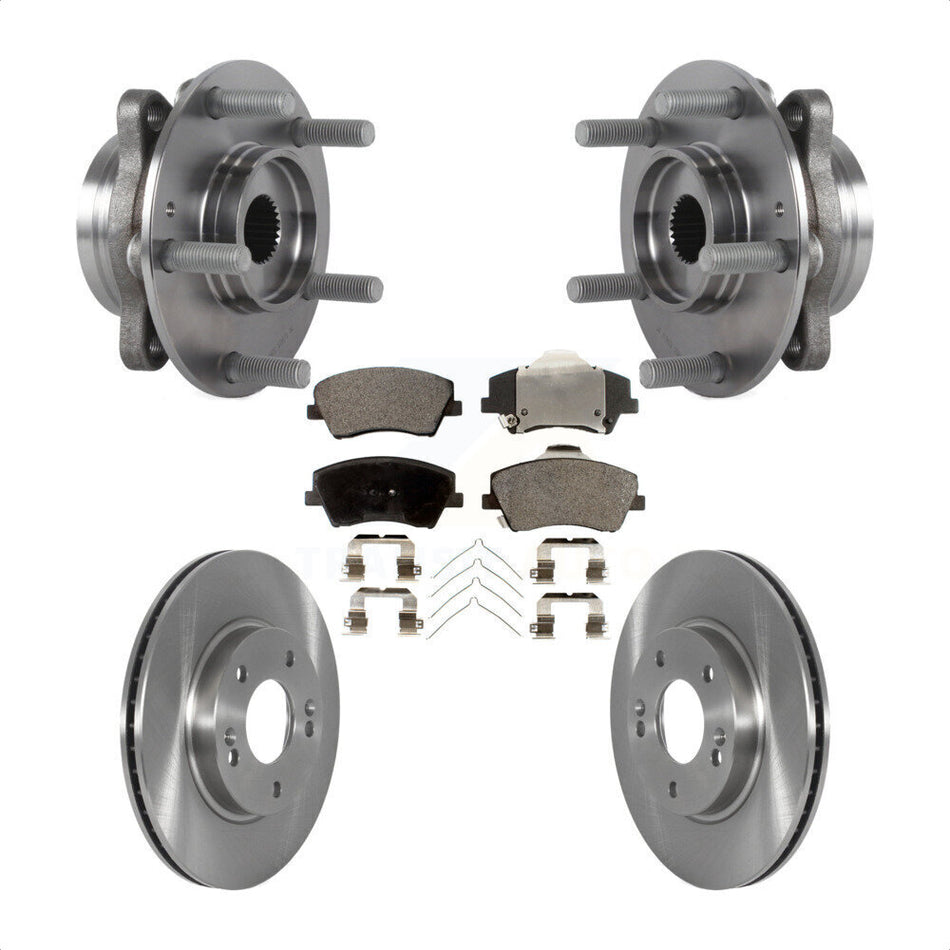 Front Hub Bearing Assembly With Disc Brake Rotors And Semi-Metallic Pads Kit For Kia Niro Hyundai Ioniq KBB-122871