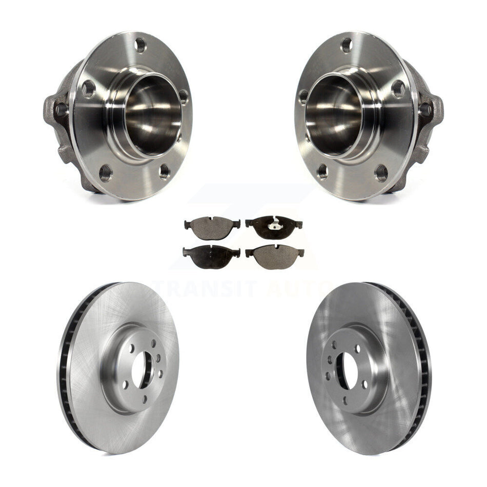 Front Hub Bearing Assembly With Disc Brake Rotors And Ceramic Pads Kit For BMW 550i 650i 740Li 740i 535i GT Gran Coupe ActiveHybrid 7 KBB-122893
