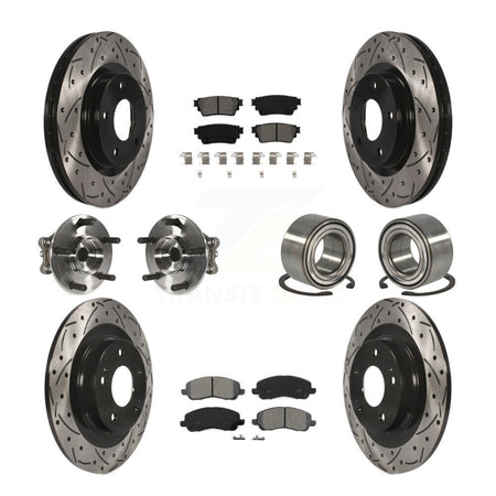 Front Rear Hub Bearing Coat Brake Rotor Pad Kit (10Pc) For 17-20 Mitsubishi Outlander AWD KBB-122920
