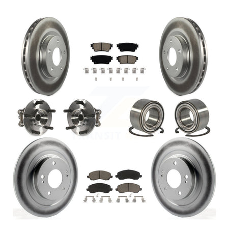 Front Rear Hub Bearing Coat Brake Rotor Pad Kit (10Pc) For 17-20 Mitsubishi Outlander AWD KBB-122930