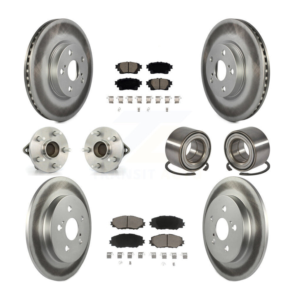 Front Rear Hub Bearing Coat Brake Rotor Pad Kit (10Pc) For Toyota Corolla Sedan with 1.8L KBB-122931