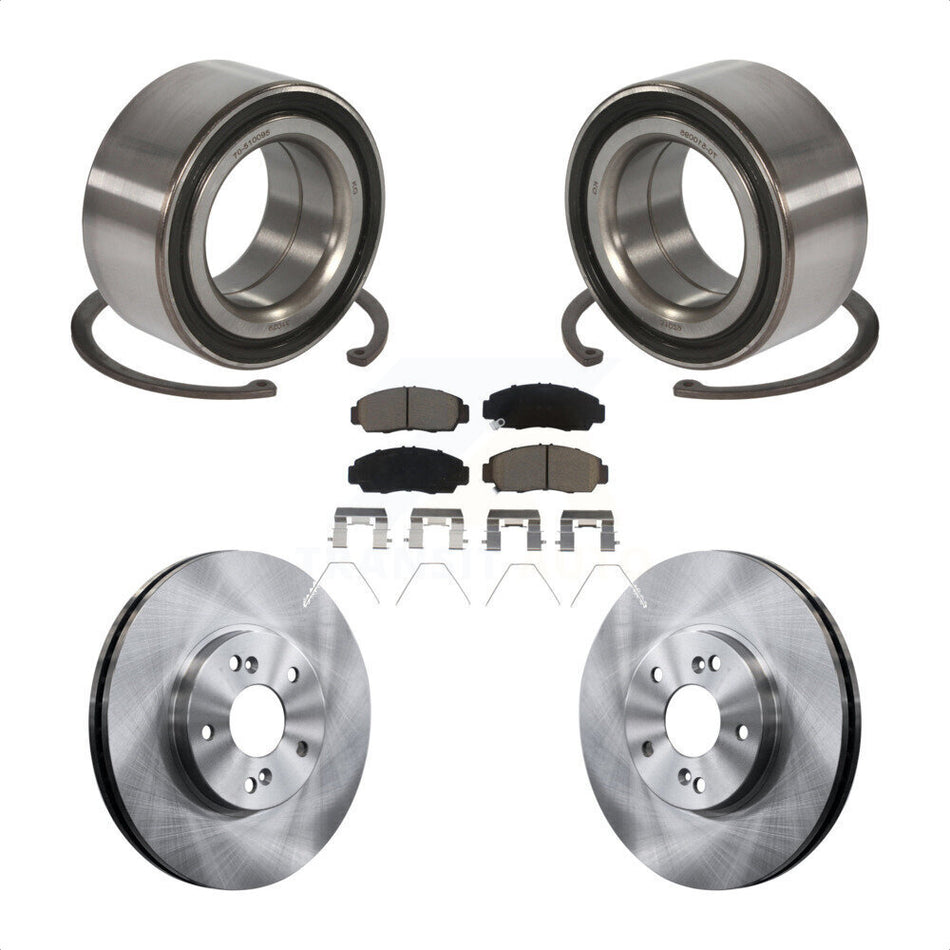 Front Wheel Bearing With Disc Brake Rotors And Ceramic Pads Kit For Honda Accord Acura TSX KBB-122943