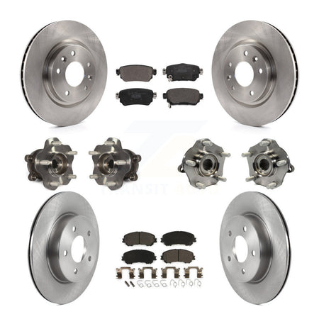 Front Rear Hub Bearing Disc Brake Rotor And Pad Kit (10Pc) For Nissan Rogue Sport Qashqai KBB-122969