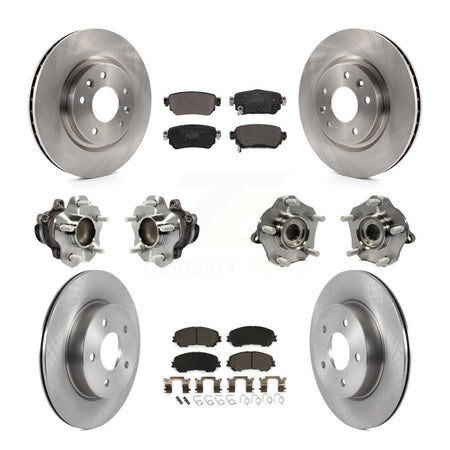Front Rear Hub Bearing Disc Brake Rotor And Pad Kit (10Pc) For Nissan Rogue Sport Qashqai KBB-122972
