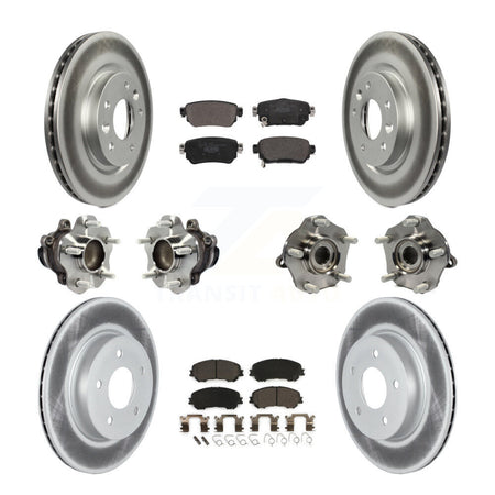 Front Rear Hub Bearing Coated Brake Rotor & Pad Kit (10Pc) For Nissan Rogue Sport Qashqai KBB-123014