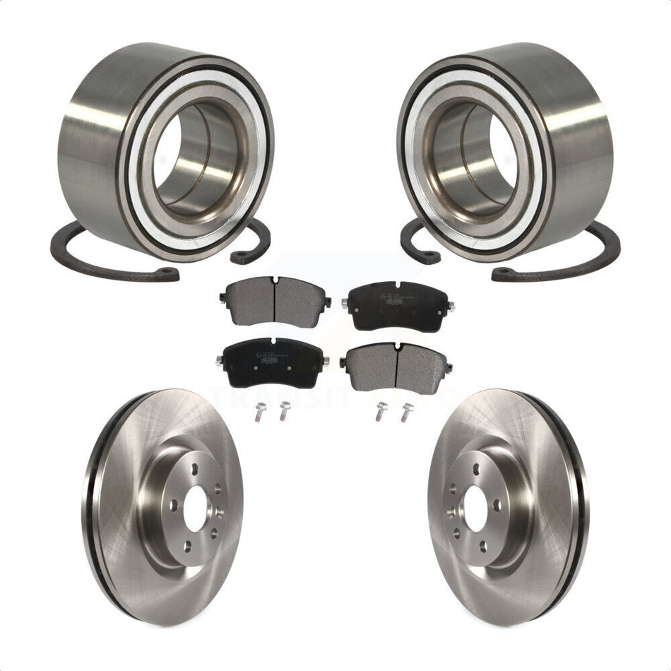 Front Wheel Bearing With Disc Brake Rotors And Ceramic Pads Kit For 2018 Jaguar E-Pace S SE 325mm Diameter Rotor KBB-123036