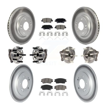 Front Rear Hub Bearing Coated Brake Rotor Pads Kit (10Pc) For Kia Sportage Hyundai Tucson KBB-123081