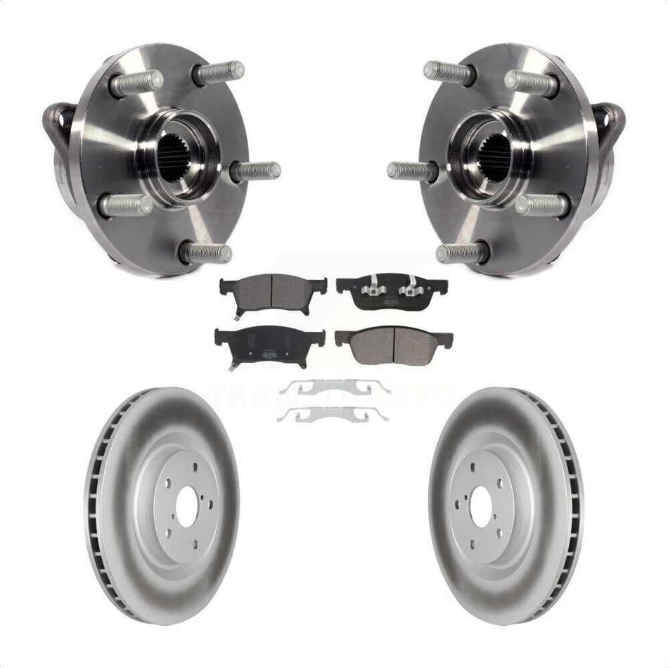 Front Hub Bearing Assembly With Coated Disc Brake Rotors And Semi-Metallic Pads Kit For 2019 Subaru Ascent KBB-123094