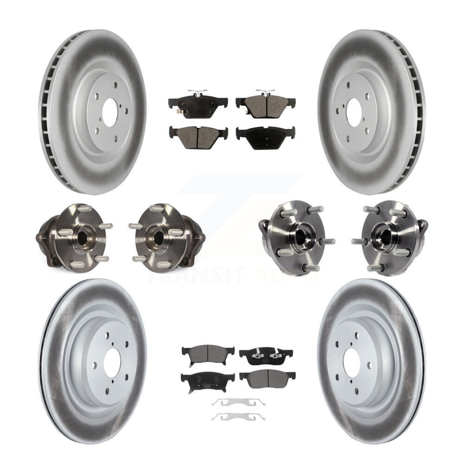Front Rear Hub Bearings Assembly Coated Disc Brake Rotors And Ceramic Pads Kit (10Pc) For 2019 Subaru Ascent KBB-123102